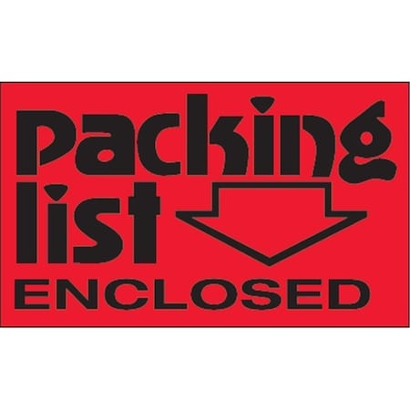 Bondad 3 x 5 in. - Packing List Enclosed Fluorescent Red Labels BO3349892